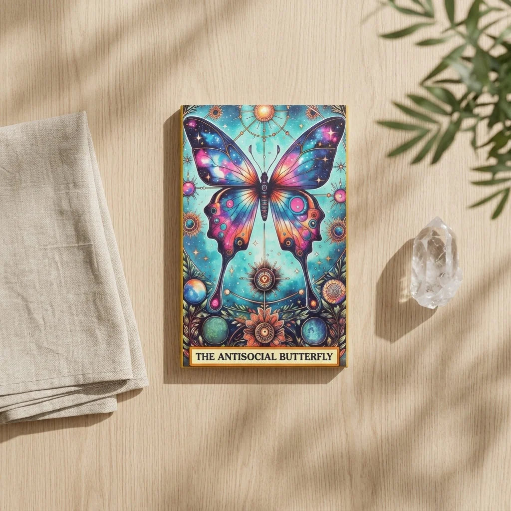Yoga Artwork With Celestial Butterfly Design