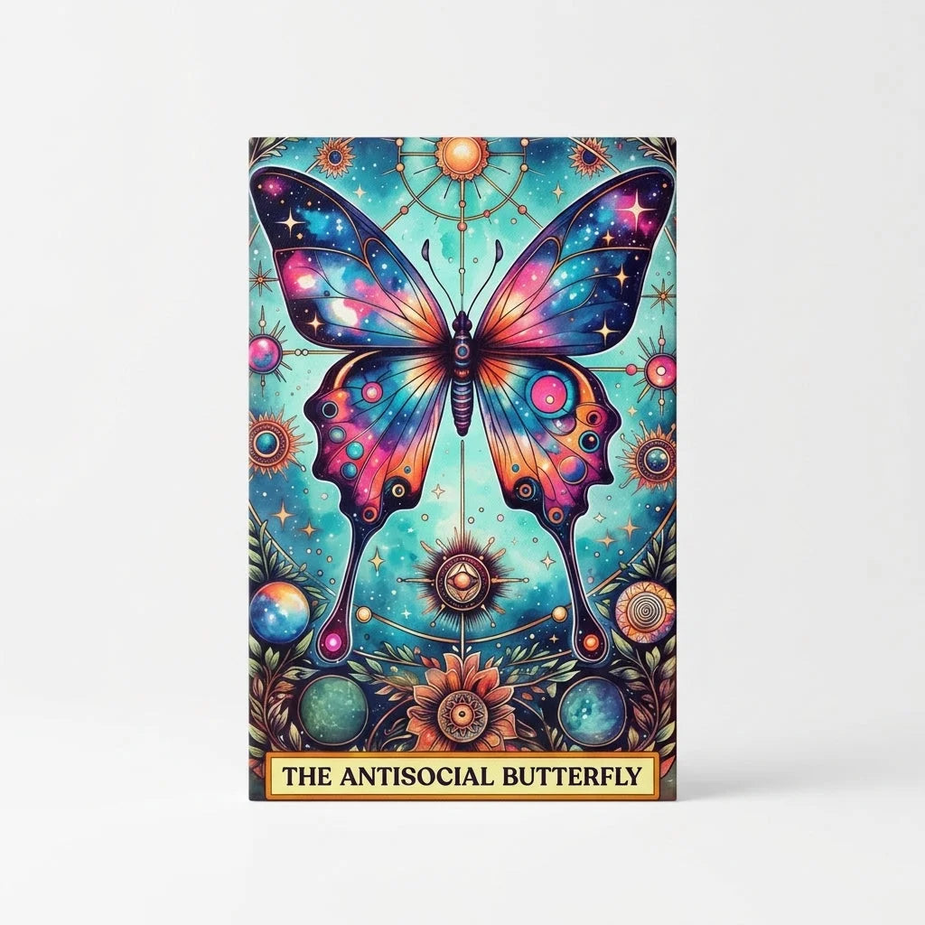 Yoga Artwork With Celestial Butterfly Design
