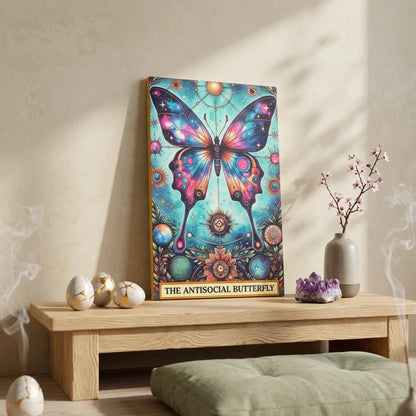 Yoga Artwork With Celestial Butterfly Design