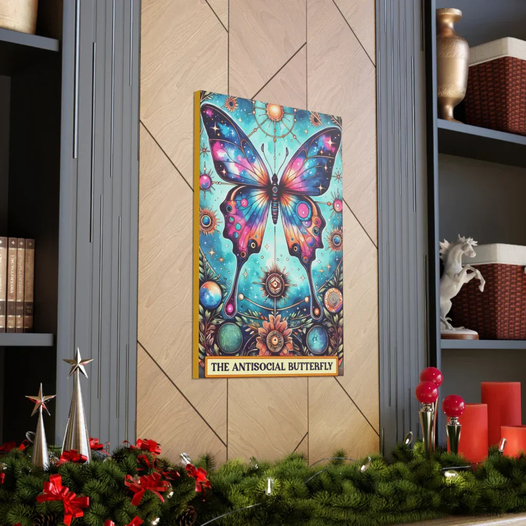 Yoga Artwork With Celestial Butterfly Design