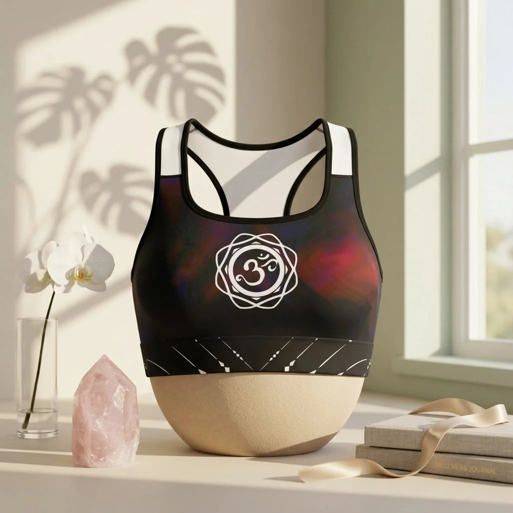 Yoga Bralettes With Om Symbol And Tie Dye Base