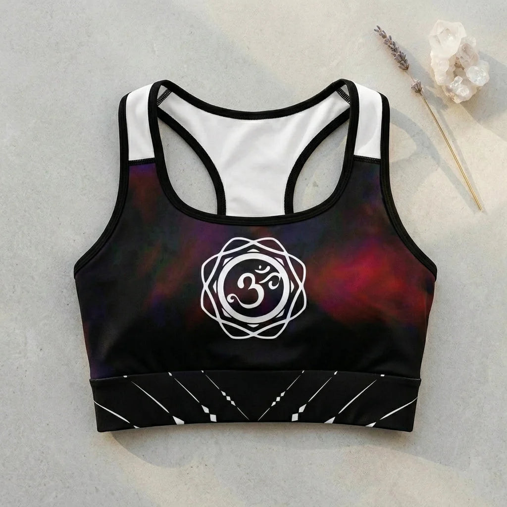 Yoga Bralettes With Om Symbol And Tie Dye Base