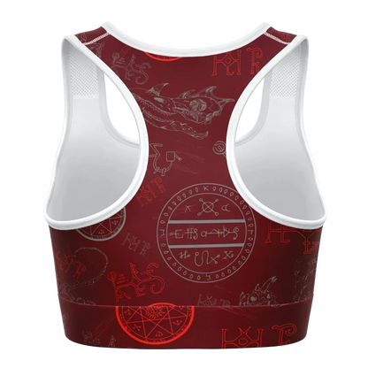 Yoga Bras For Women With Dragon Skeleton Print