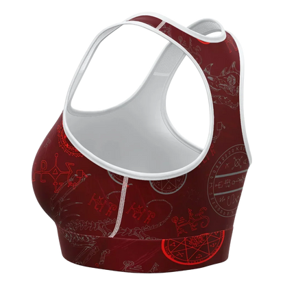 Yoga Bras For Women With Dragon Skeleton Print