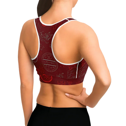 Yoga Bras For Women With Dragon Skeleton Print