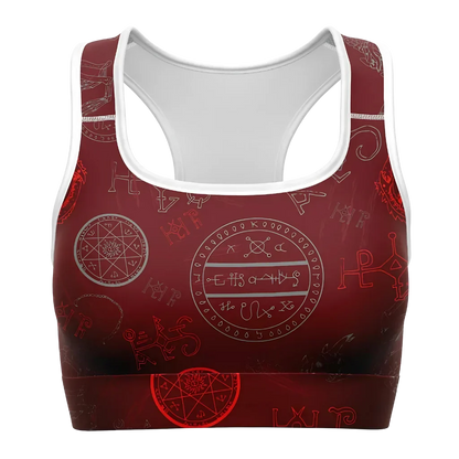 Yoga Bras For Women With Dragon Skeleton Print - XS