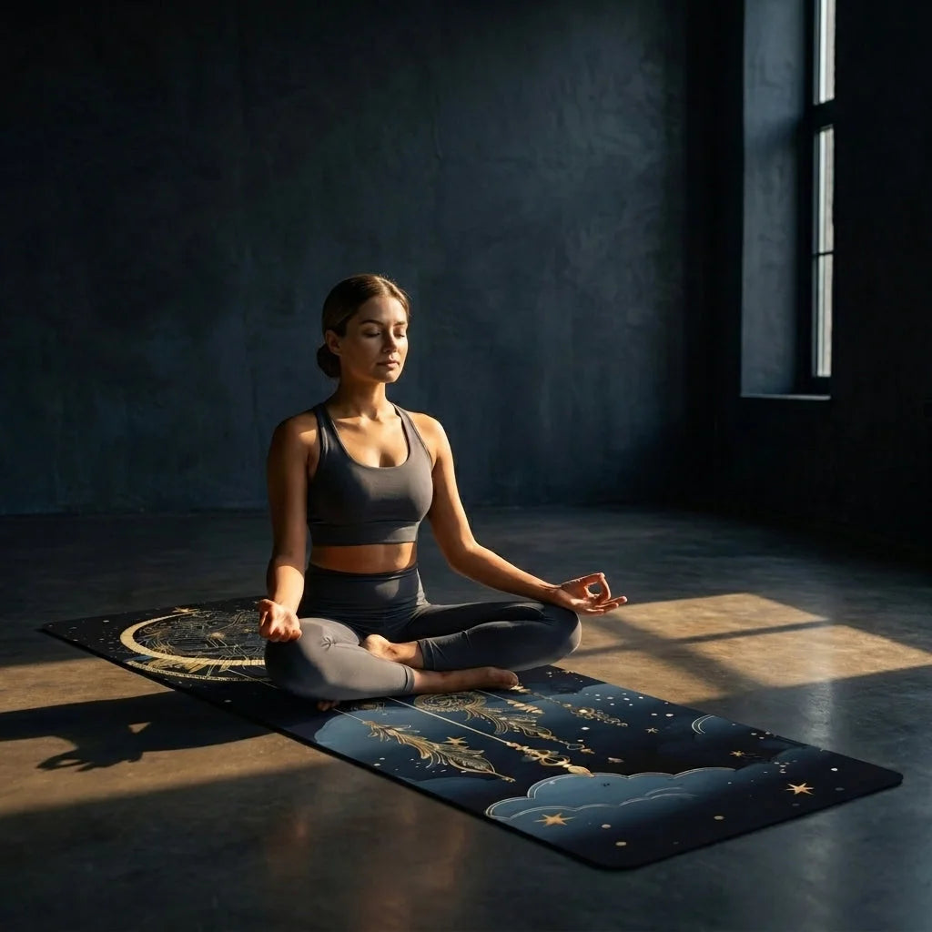Yoga Mat With Pattern And Dreamcatcher Design - 24x68