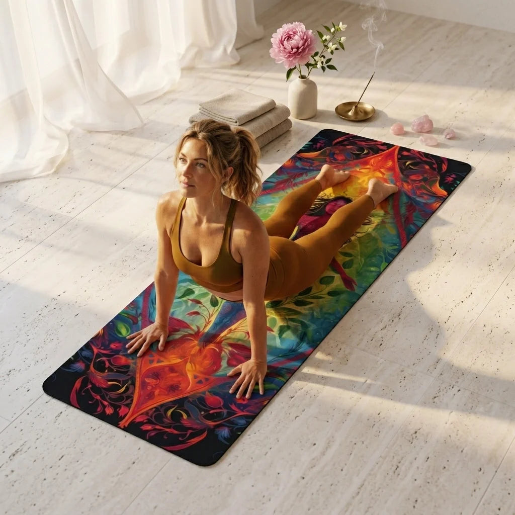 Yoga Mats With Designs Of Inner Strength Goddess - 24x68