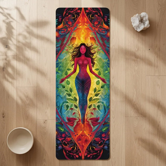 Yoga Mats With Designs Of Inner Strength Goddess - 24x68