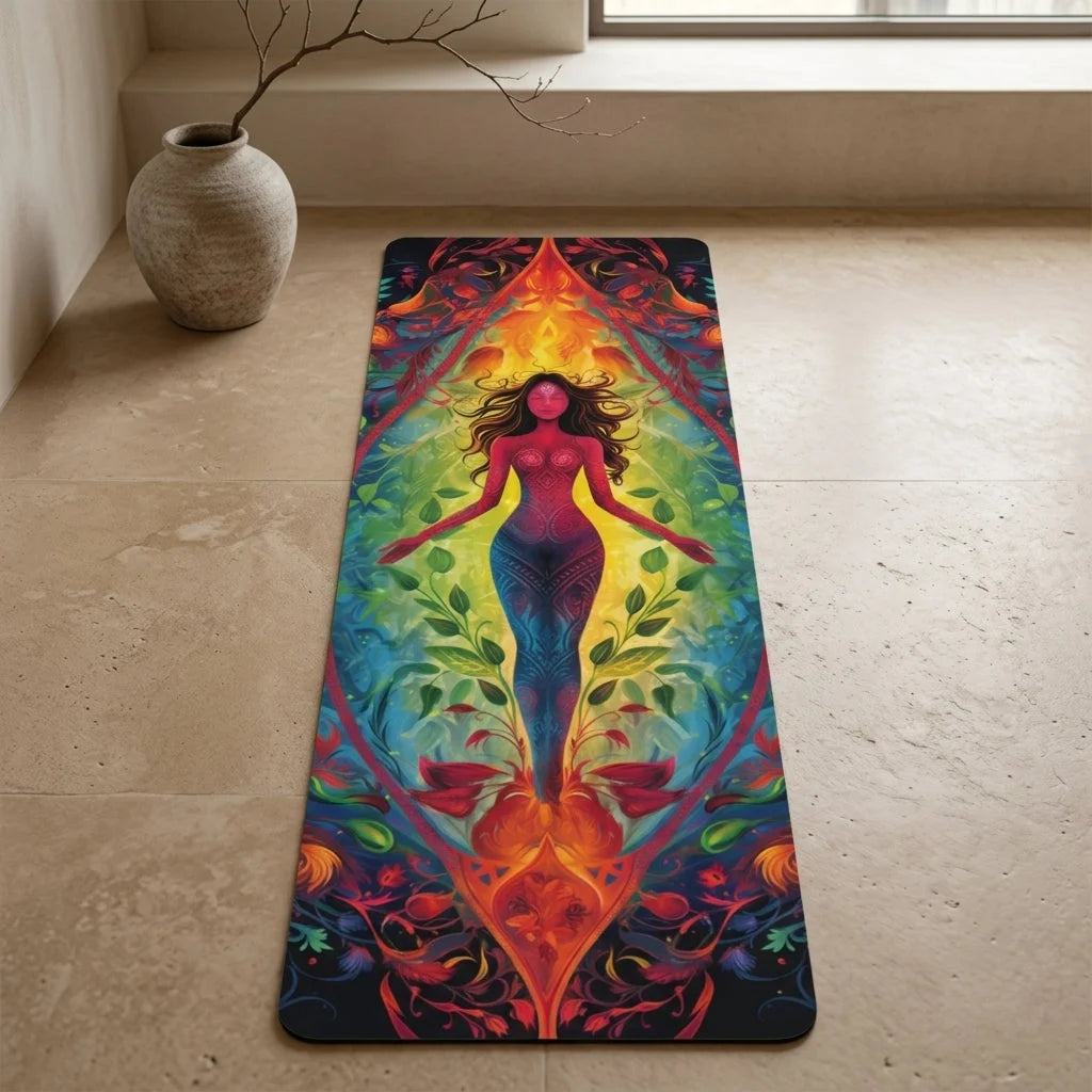 Yoga Mats With Designs Of Inner Strength Goddess - 24x68