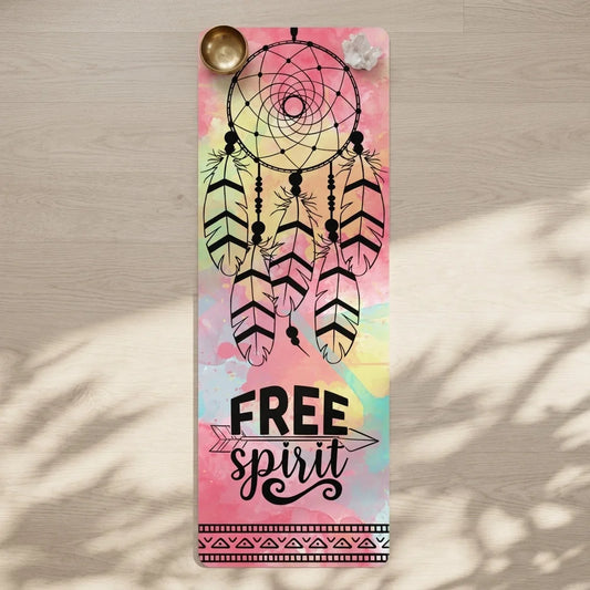 Yoga Pilates Mat With Dream Catcher Print - 24x68