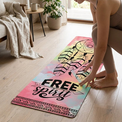 Yoga Pilates Mat With Dream Catcher Print - 24x68