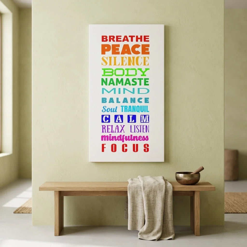 Yoga Prints Featuring Word Cloud Art - 10×20 in / 1.25
