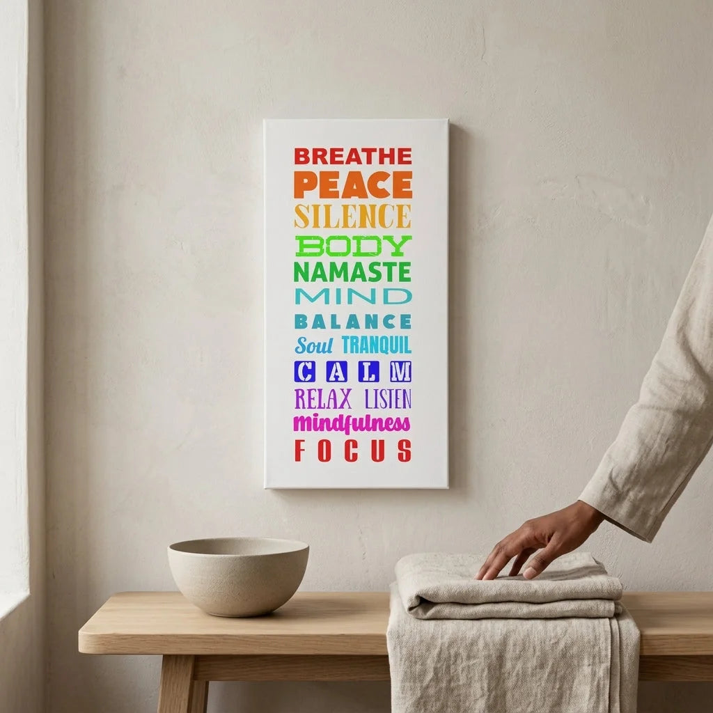 Yoga Prints Featuring Word Cloud Art - 10×20 in / 1.25