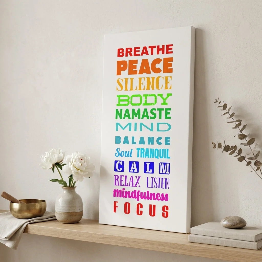 Yoga Prints Featuring Word Cloud Art - 10×20 in / 1.25