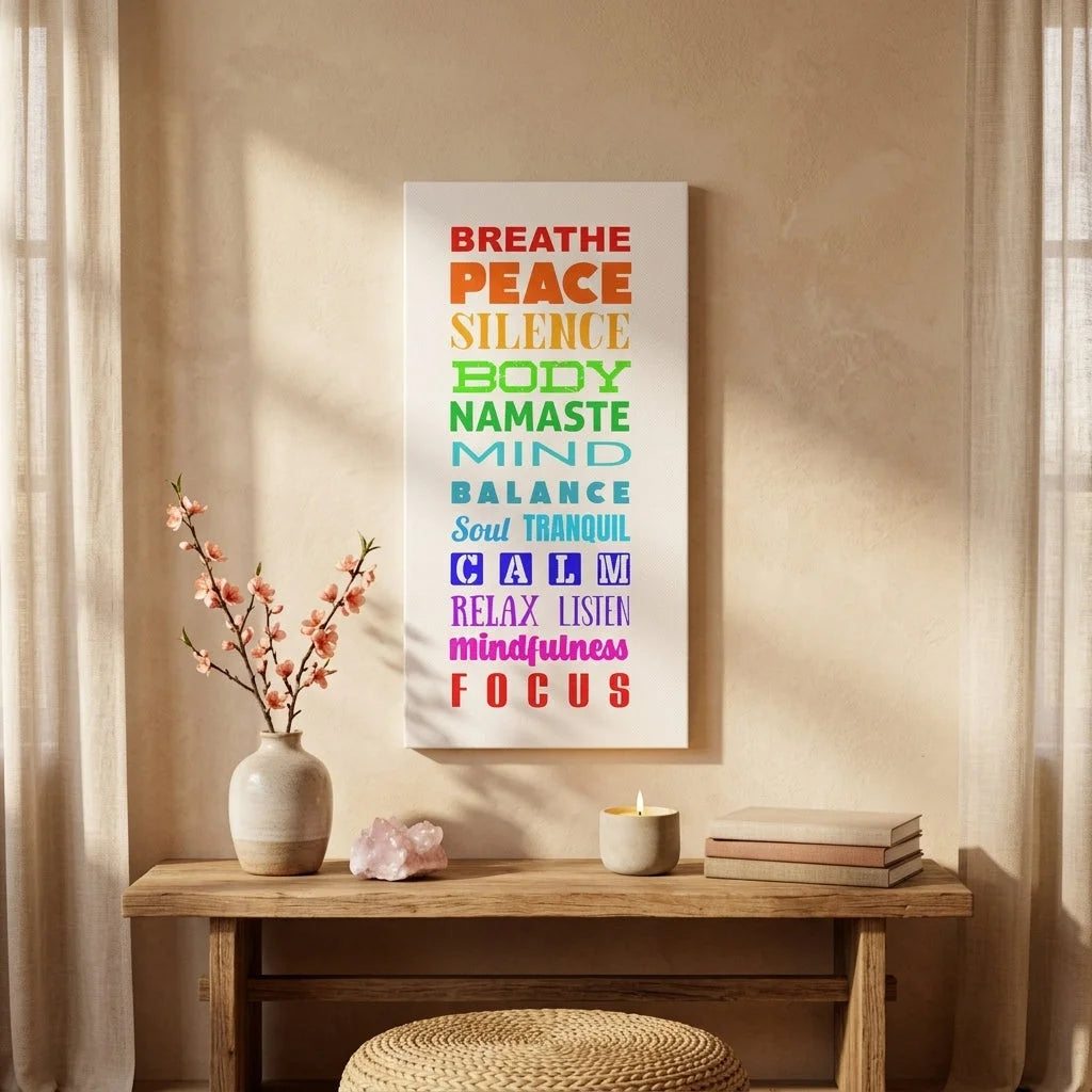 Yoga Prints Featuring Word Cloud Art - 10×20 in / 1.25