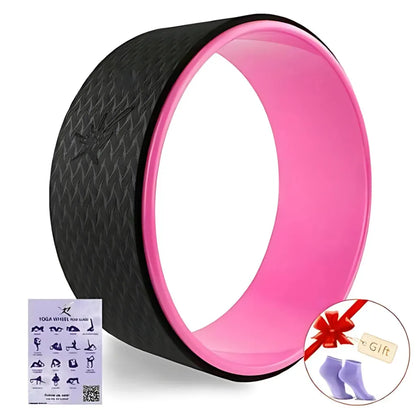 Yoga Roller Wheel For Back Support And Flexibility - Pink