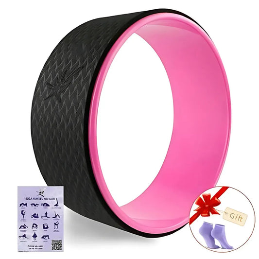 Yoga Roller Wheel For Back Support And Flexibility - Pink