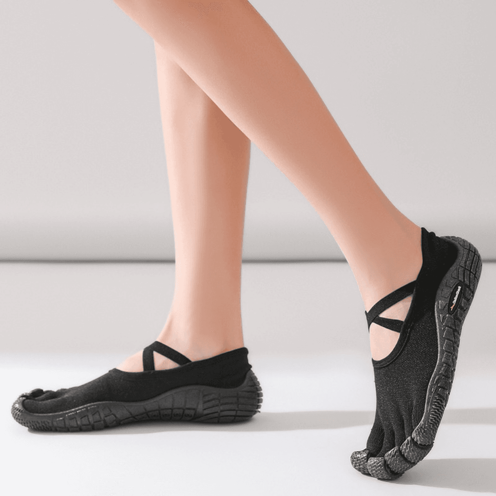 Yoga Shoes For Plantar Fasciitis With Five-Toe Design - Black / 34
