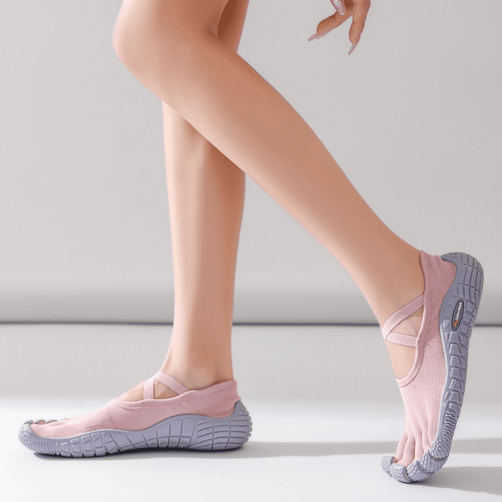 Yoga Shoes For Plantar Fasciitis With Five-Toe Design - Blue Charm Pink / 34