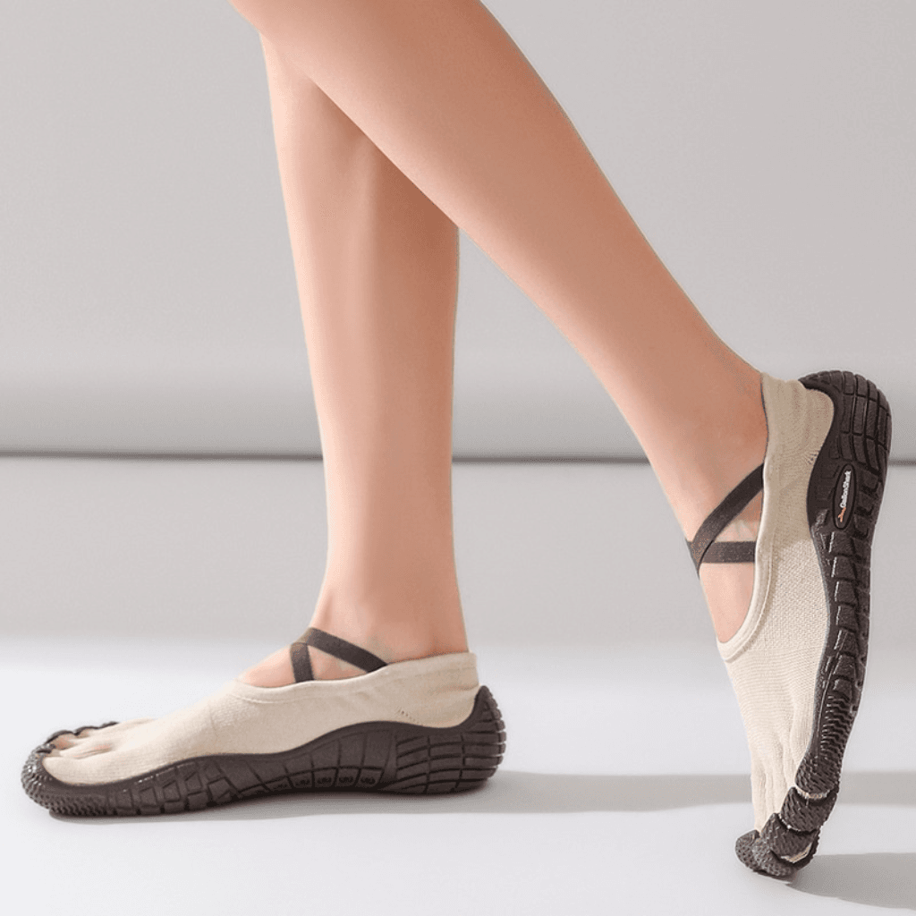 Yoga Shoes For Plantar Fasciitis With Five-Toe Design - Khaki Milan / 34