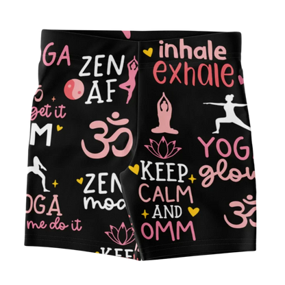 Yoga Short With Empowering Quote Print Design