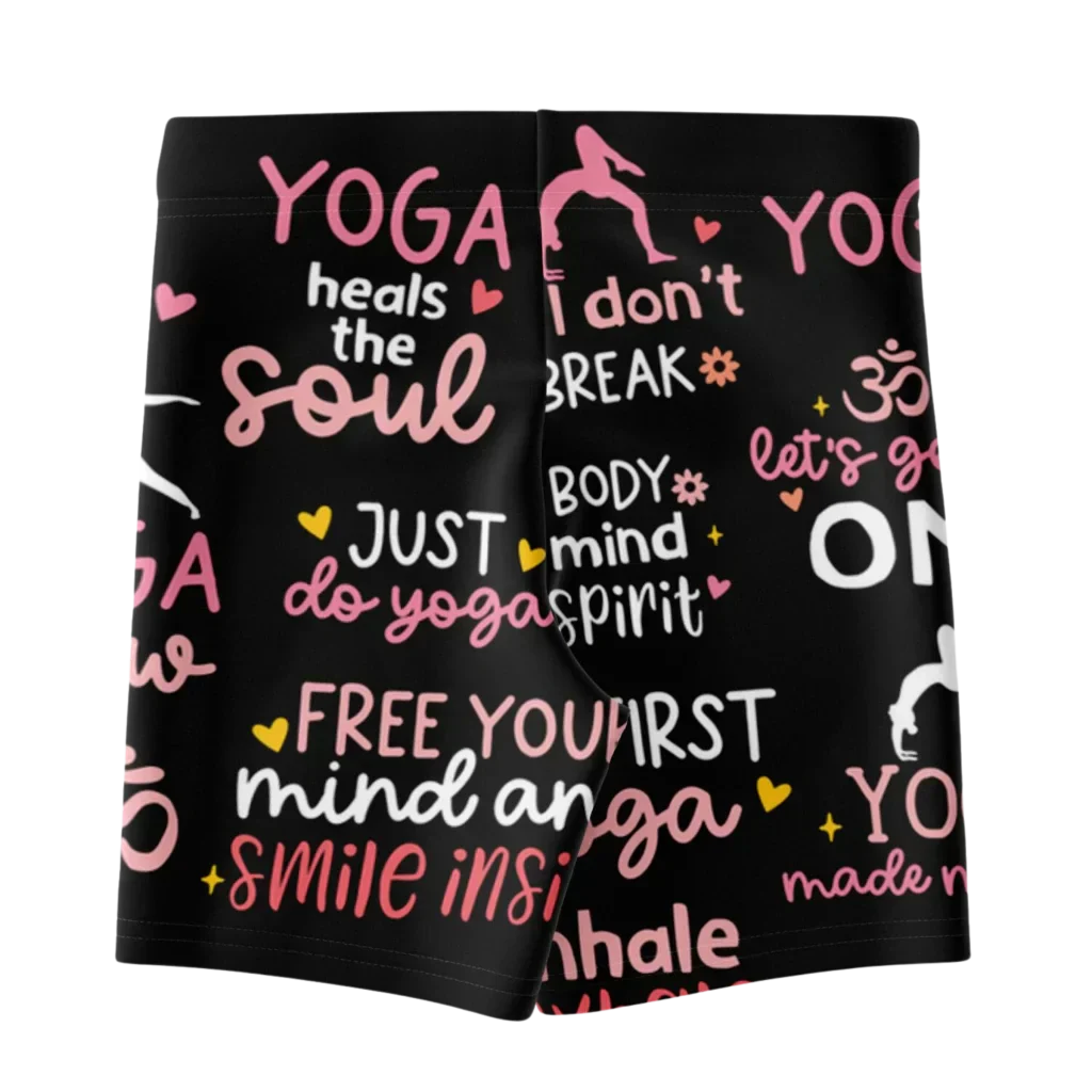 Yoga Short With Empowering Quote Print Design