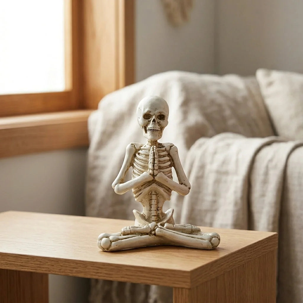 Yoga Skeleton Figurine With Vintage Charm