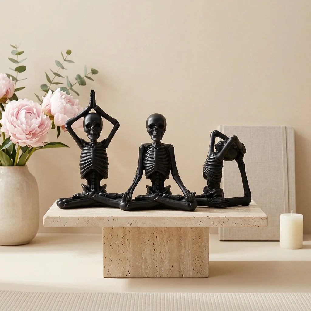 Yoga Skeleton Figurine With Vintage Charm