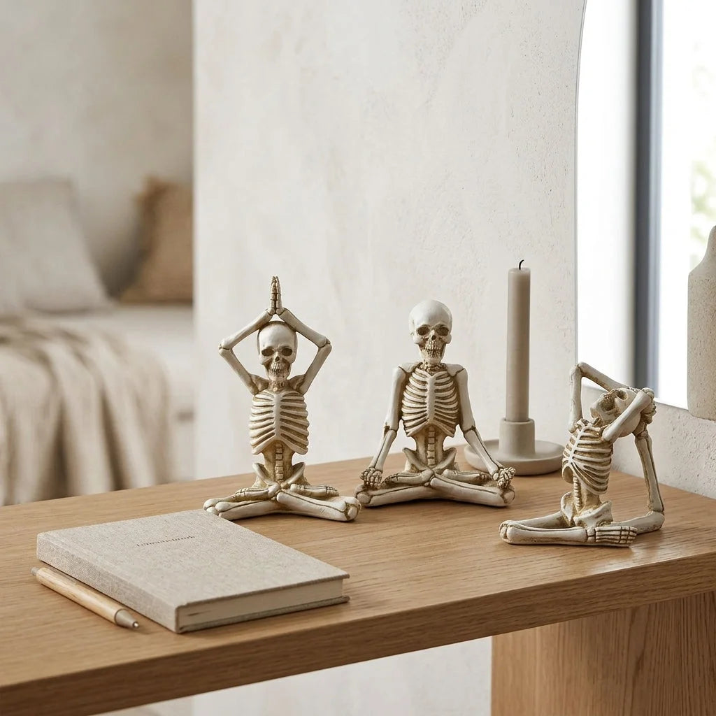 Yoga Skeleton Figurine With Vintage Charm