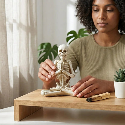 Yoga Skeleton Figurine With Vintage Charm