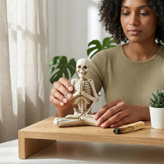 Yoga Skeleton Figurine With Vintage Charm