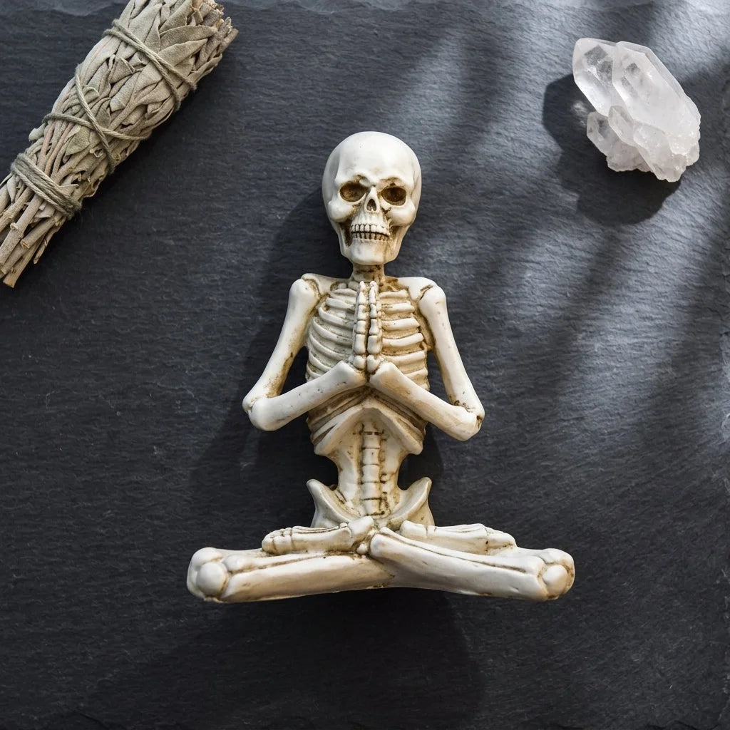 Yoga Skeleton Figurine With Vintage Charm