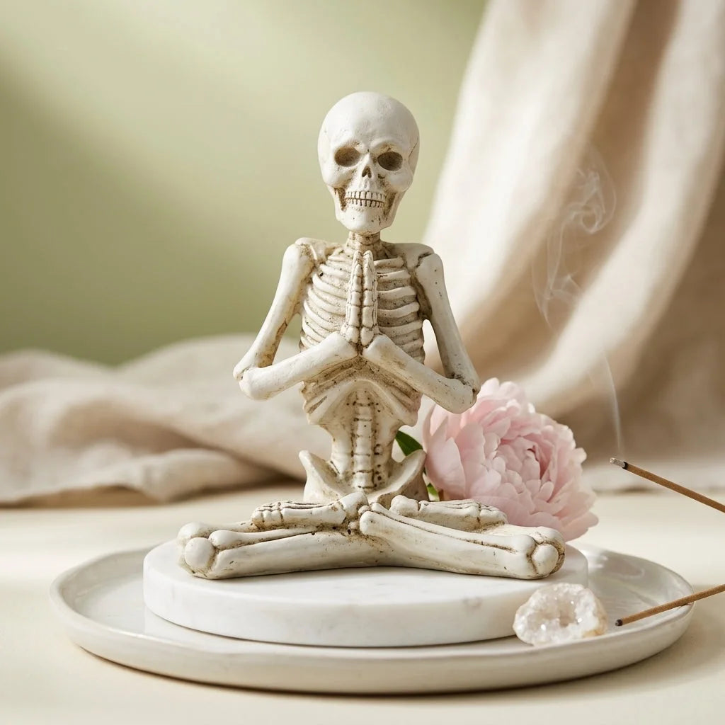 Yoga Skeleton Figurine With Vintage Charm