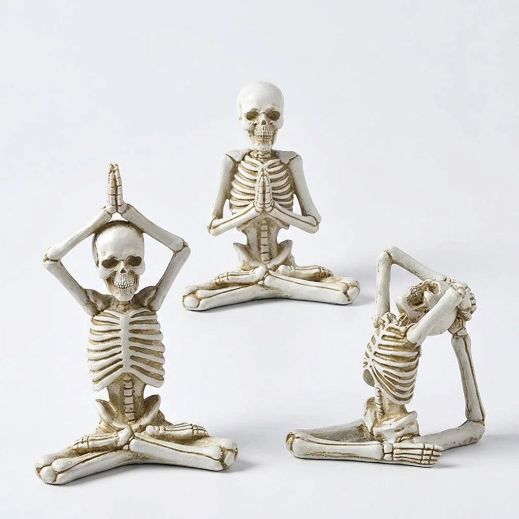 Yoga Skeleton Figurine With Vintage Charm