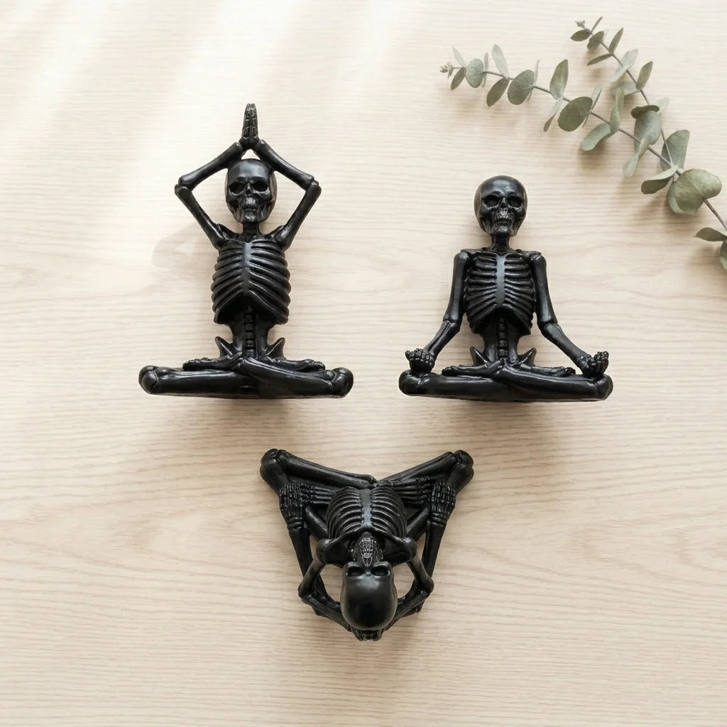 Yoga Skeleton Figurine With Vintage Charm
