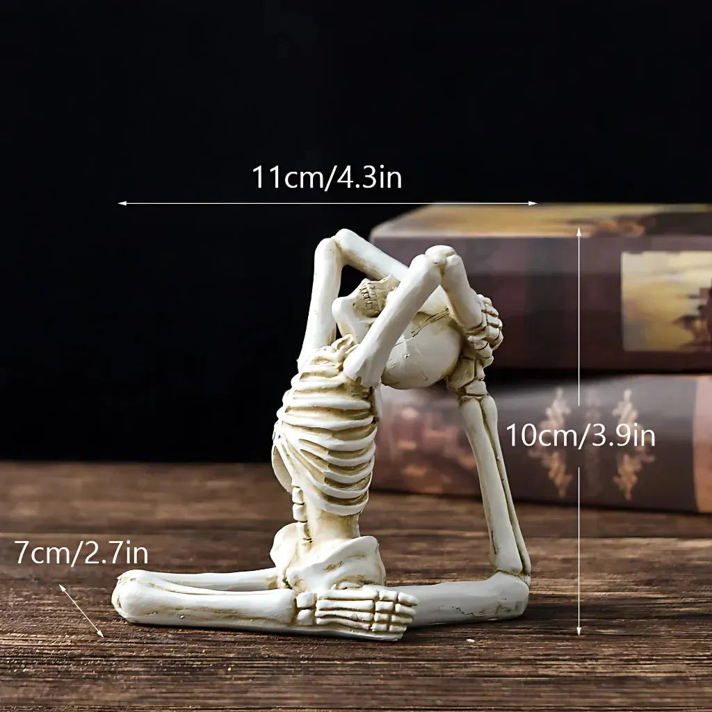 Yoga Skeleton Figurine With Vintage Charm - White B