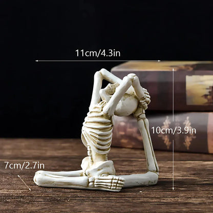 Yoga Skeleton Figurine With Vintage Charm - White B