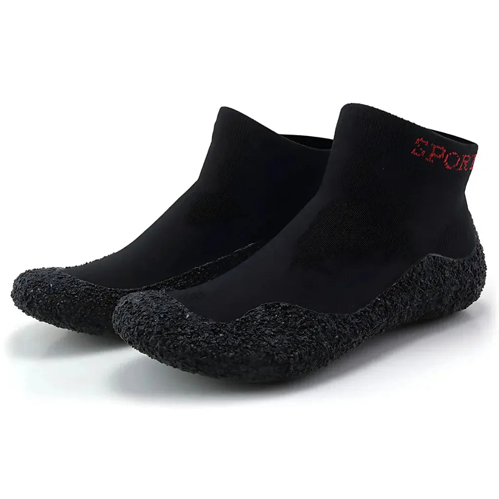 Yoga Slip On Shoes With Wedge Sole And Round Toe - All Black / 36