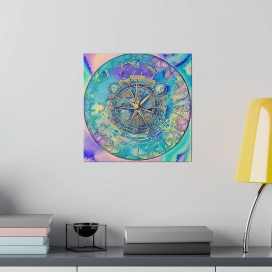Yoga Wall Decor Featuring Astrology Wheel Art - 16x16 in / 0.75