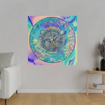 Yoga Wall Decor Featuring Astrology Wheel Art