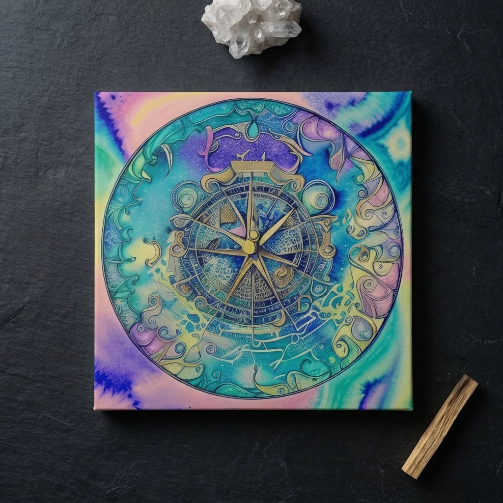 Yoga Wall Decor Featuring Astrology Wheel Art