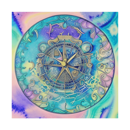 Yoga Wall Decor Featuring Astrology Wheel Art